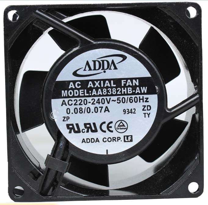 ADDA AA8382HB-AW 220/240V 0.07/0.06A 7.4W 2wires Cooling Fan ADDA AA8382HB-AW 220/240V 0.07/0.06A 7.4W 2wires Cooling Fan